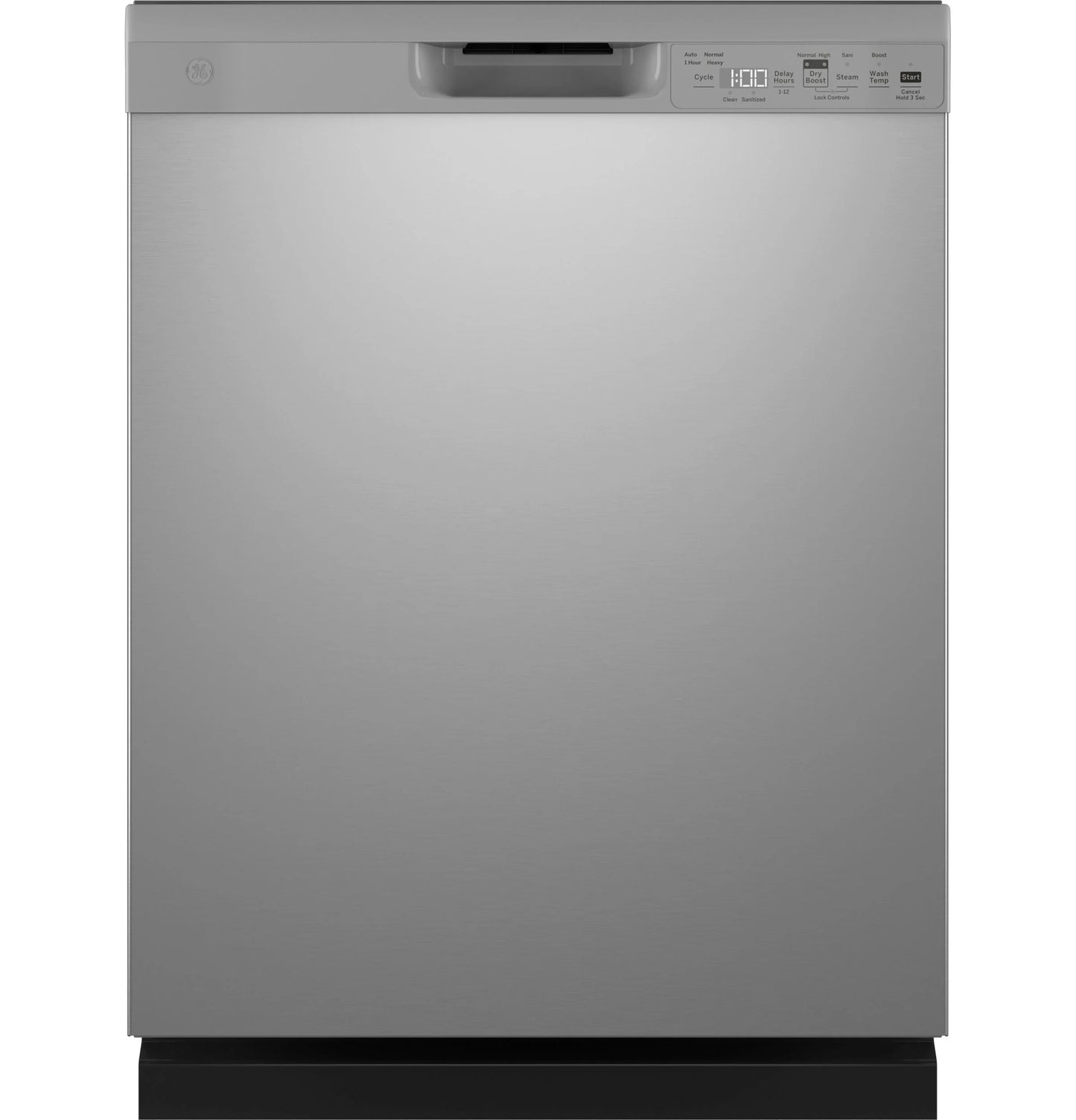 GE Appliances  Front Control with Plastic Interior Dishwasher with Sanitize Cycle & Dry Boost Stainless Steel - GDF550PSRSS