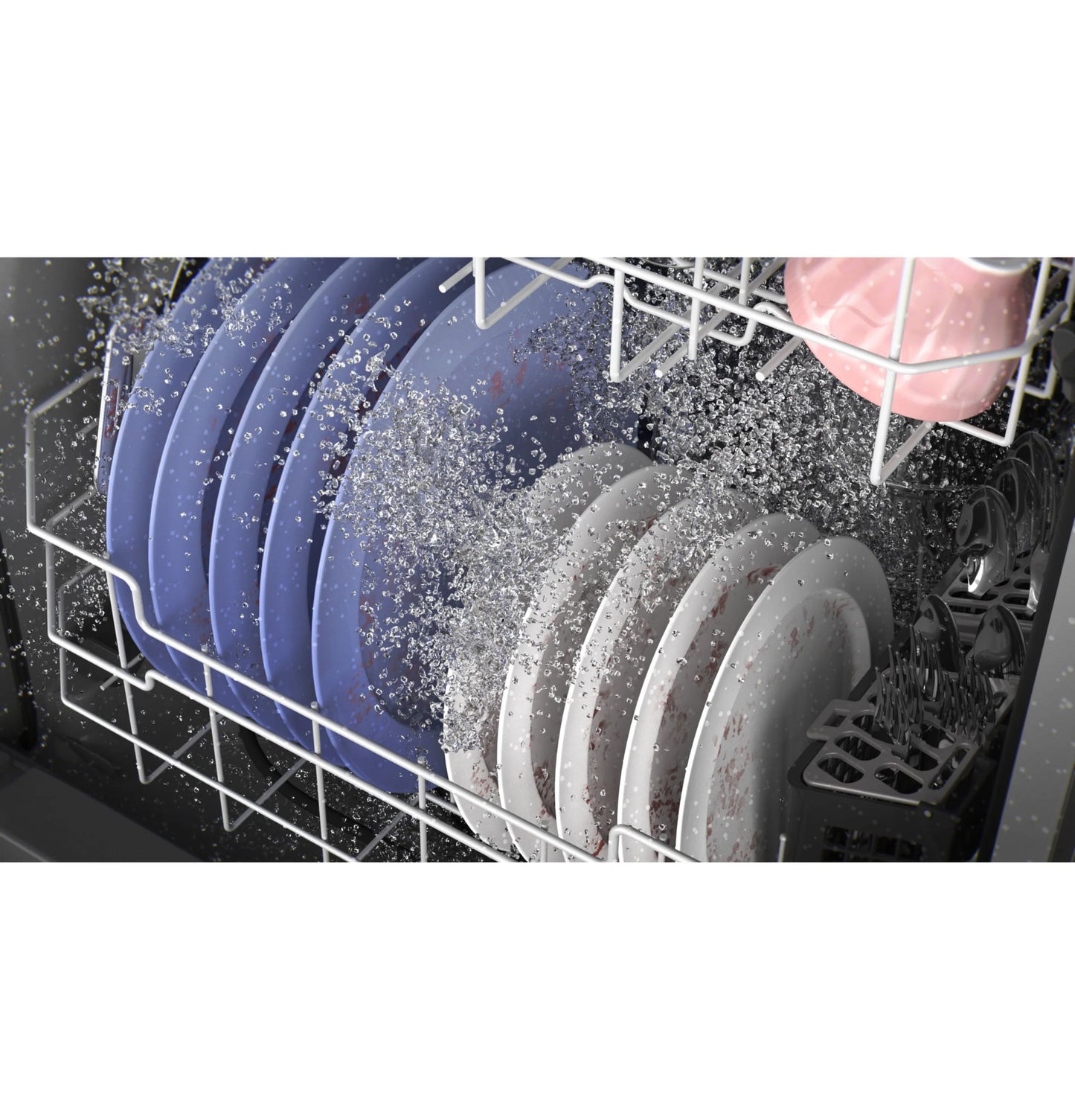 GE Appliances  Front Control with Plastic Interior Dishwasher with Sanitize Cycle & Dry Boost Stainless Steel - GDF550PSRSS