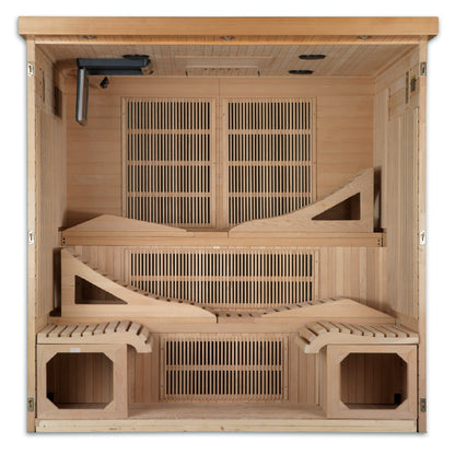Golden Designs "Monaco" 6 Person Ultra Low EMF Far IR Sauna - DYN-6996-01 Elite
