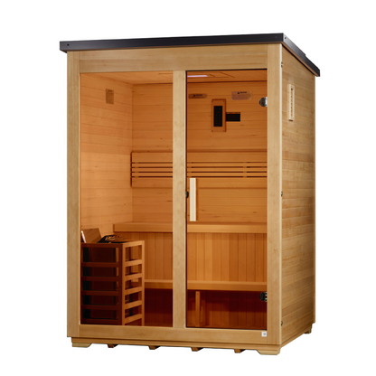 Golden Designs "Arlberg" 3 Person Traditional Outdoor Steam Sauna - Flat Roof  - GDI-8003-01