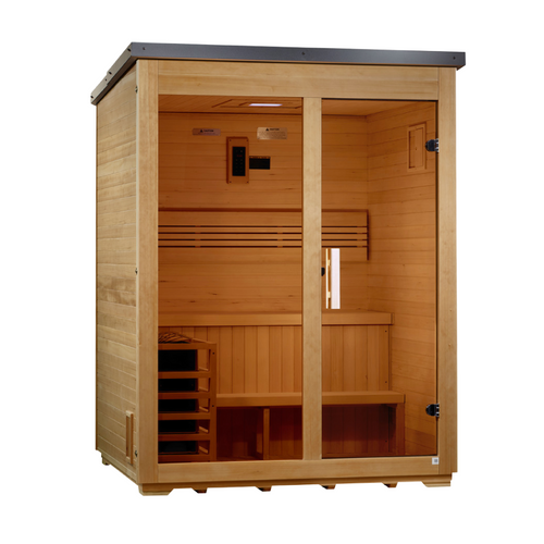 Golden Designs "Arlberg" 3 Person Traditional Outdoor Steam Sauna - Flat Roof  - GDI-8003-01