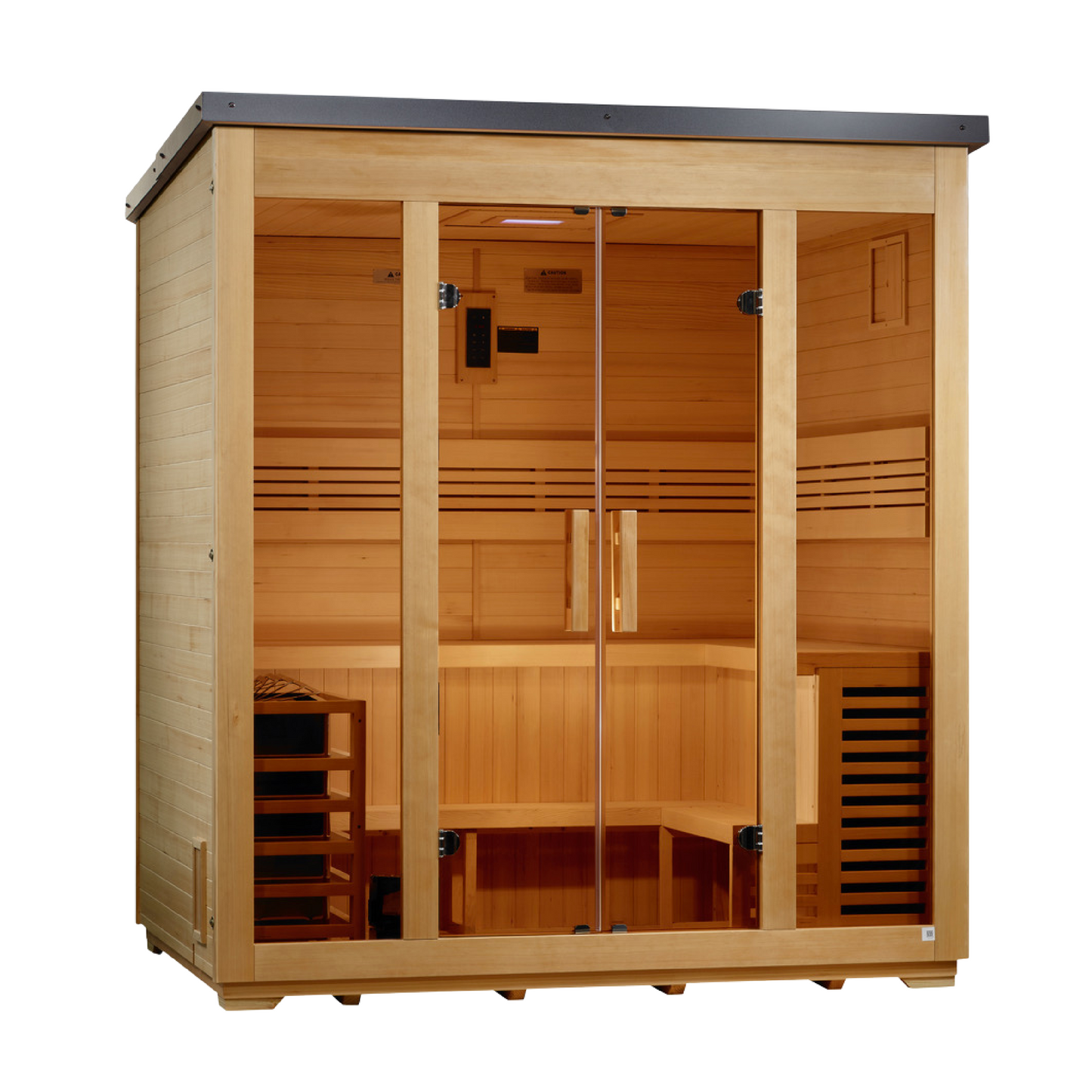 Golden Designs "Vorarlberg" 5 Person Traditional Flat Roof Outdoor Sauna  - GDI-8005-01