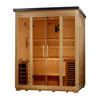 Golden Designs "Vorarlberg" 5 Person Traditional Flat Roof Outdoor Sauna  - GDI-8005-01