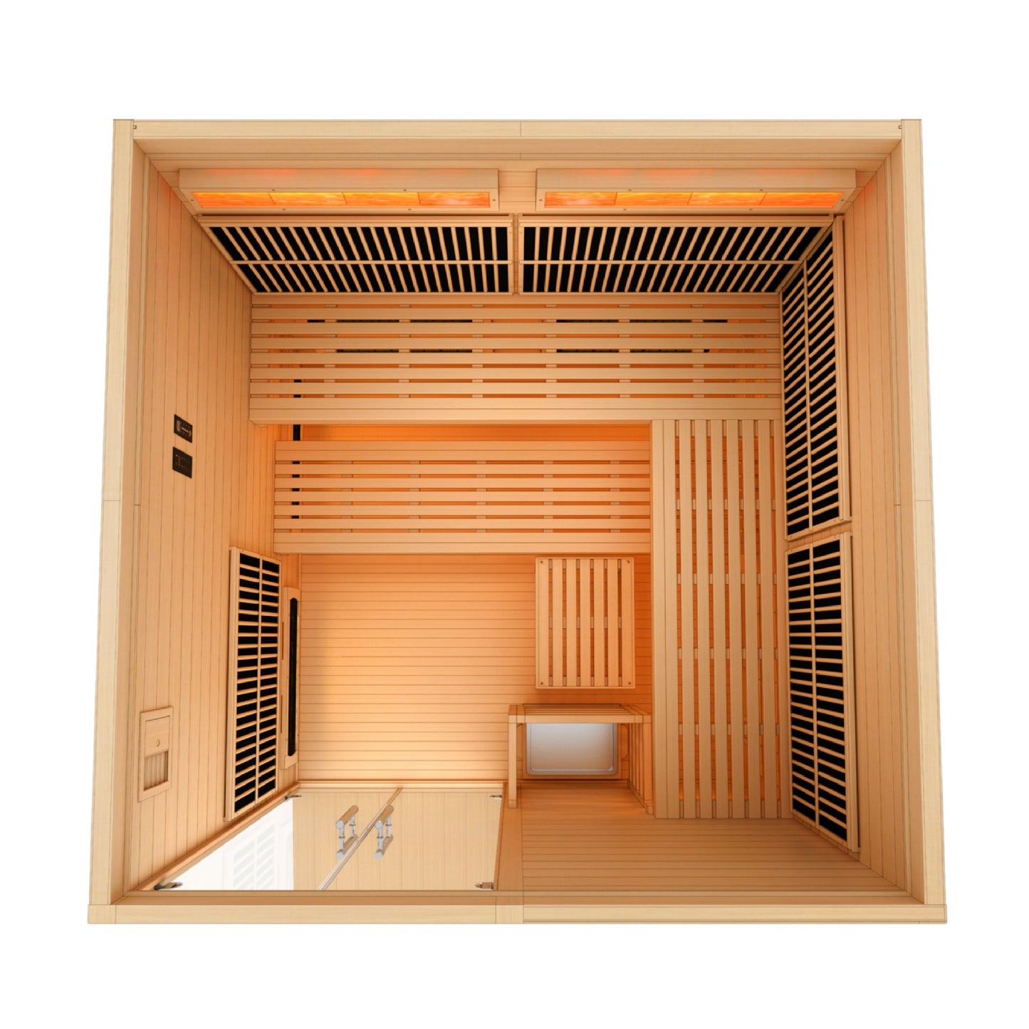 Golden Designs "Toledo" 6 Person Hybrid Sauna (Indoor) Full Spectrum and Harvia Traditional Stove  - GDI-8360-01