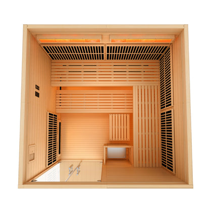 Golden Designs "Toledo" 6 Person Hybrid Sauna (Indoor) Full Spectrum and Harvia Traditional Stove  - GDI-8360-01