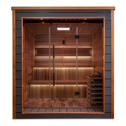 Golden Designs "Bergen" 6 Person Outdoor-Indoor Traditional Sauna  - GDI-8206-01