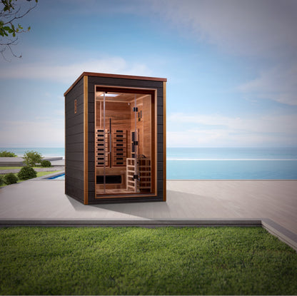 Golden Designs "Nora" 2 Person Outdoor-Indoor PureTech Hybrid Full Spectrum Sauna - GDI-8222-01