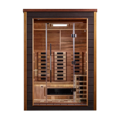 Golden Designs "Nora" 2 Person Outdoor-Indoor PureTech Hybrid Full Spectrum Sauna - GDI-8222-01