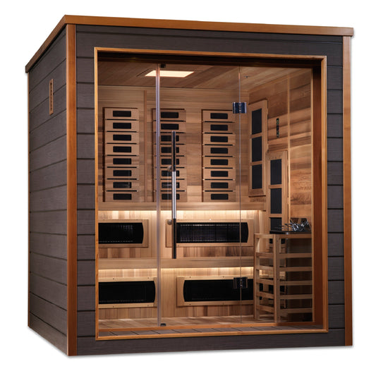 Golden Designs "Karlstad" 6 Person Outdoor-Indoor PureTech Hybrid Full Spectrum Sauna - GDI-8226-01