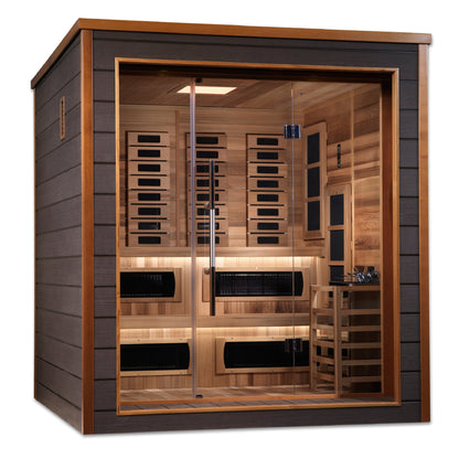Golden Designs "Karlstad" 6 Person Outdoor-Indoor PureTech Hybrid Full Spectrum Sauna - GDI-8226-01