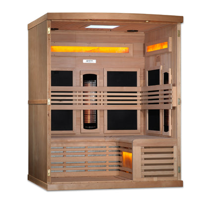 Golden Designs "Reserve Edition" 3 Person Near Zero EMF Full Spectrum with Himalayan Salt Bar - GDI-8230-01