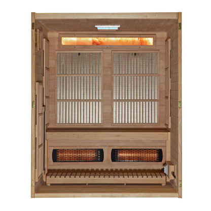 Golden Designs "Soria" 3 Person Hybrid Sauna (Indoor) Full Spectrum and Harvia Traditional Stove - GDI-8330-01