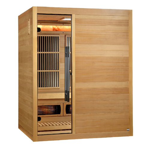 Golden Designs "Soria" 3 Person Hybrid Sauna (Indoor) Full Spectrum and Harvia Traditional Stove - GDI-8330-01
