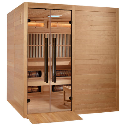 Golden Designs "Toledo" 6 Person Hybrid Sauna (Indoor) Full Spectrum and Harvia Traditional Stove  - GDI-8360-01