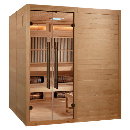 Golden Designs "Toledo" 6 Person Hybrid Sauna (Indoor) Full Spectrum and Harvia Traditional Stove  - GDI-8360-01