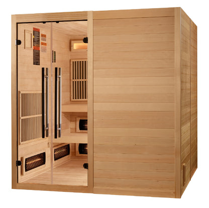 Golden Designs "Toledo" 6 Person Hybrid Sauna (Indoor) Full Spectrum and Harvia Traditional Stove  - GDI-8360-01