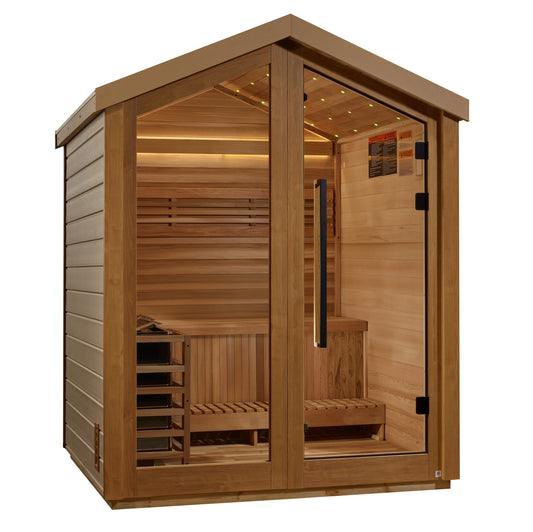 Golden Designs "Savonlinna" 3 Person Barn Outdoor Traditional Sauna  - GDI-8503-01