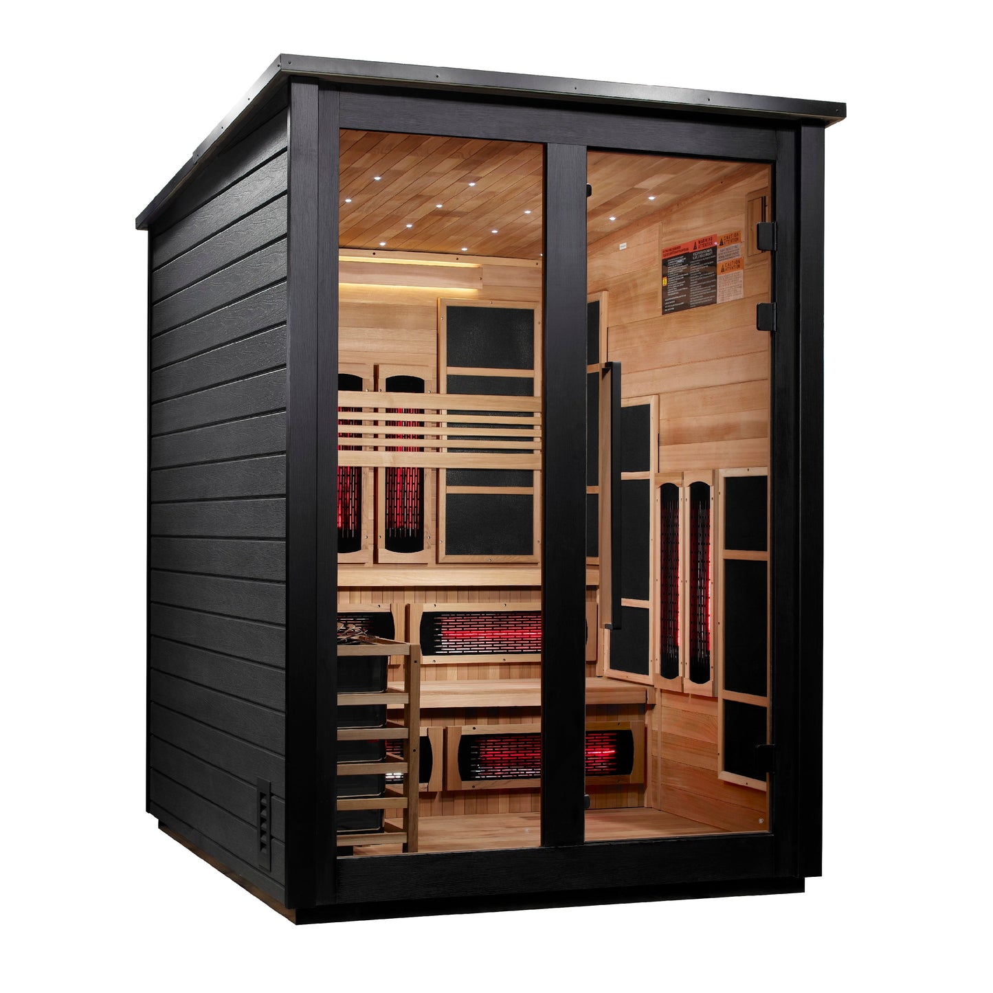 Golden Designs "Loviisa" 3 Person, 2 Tone Barn Hybrid (PureTech Full Spectrum IR or Traditional Stove) Outdoor Sauna  - GDI-8523-03