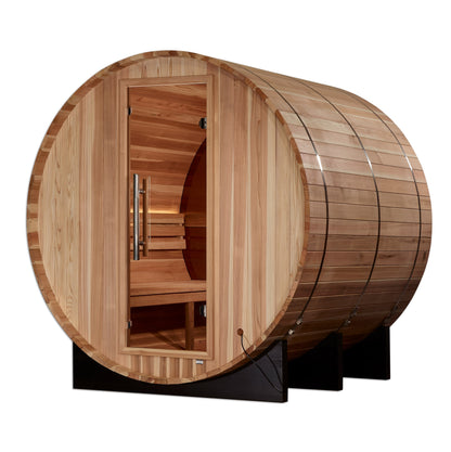 Golden Designs "Zurich" 4 Person Barrel with Bronze Privacy View Traditional Sauna  - GDI-B024-01