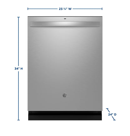 GE Appliances Fingerprint Resistant Top Control with Stainless Steel Interior Dishwasher with Sanitize Cycle Fingerprint Resistant Stainless - GDT650SYVFS