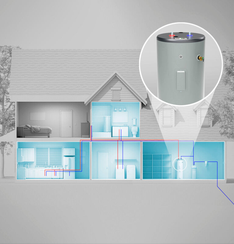 GE30T08BAM 30 Gallon Tall Electric Water Heater Gray