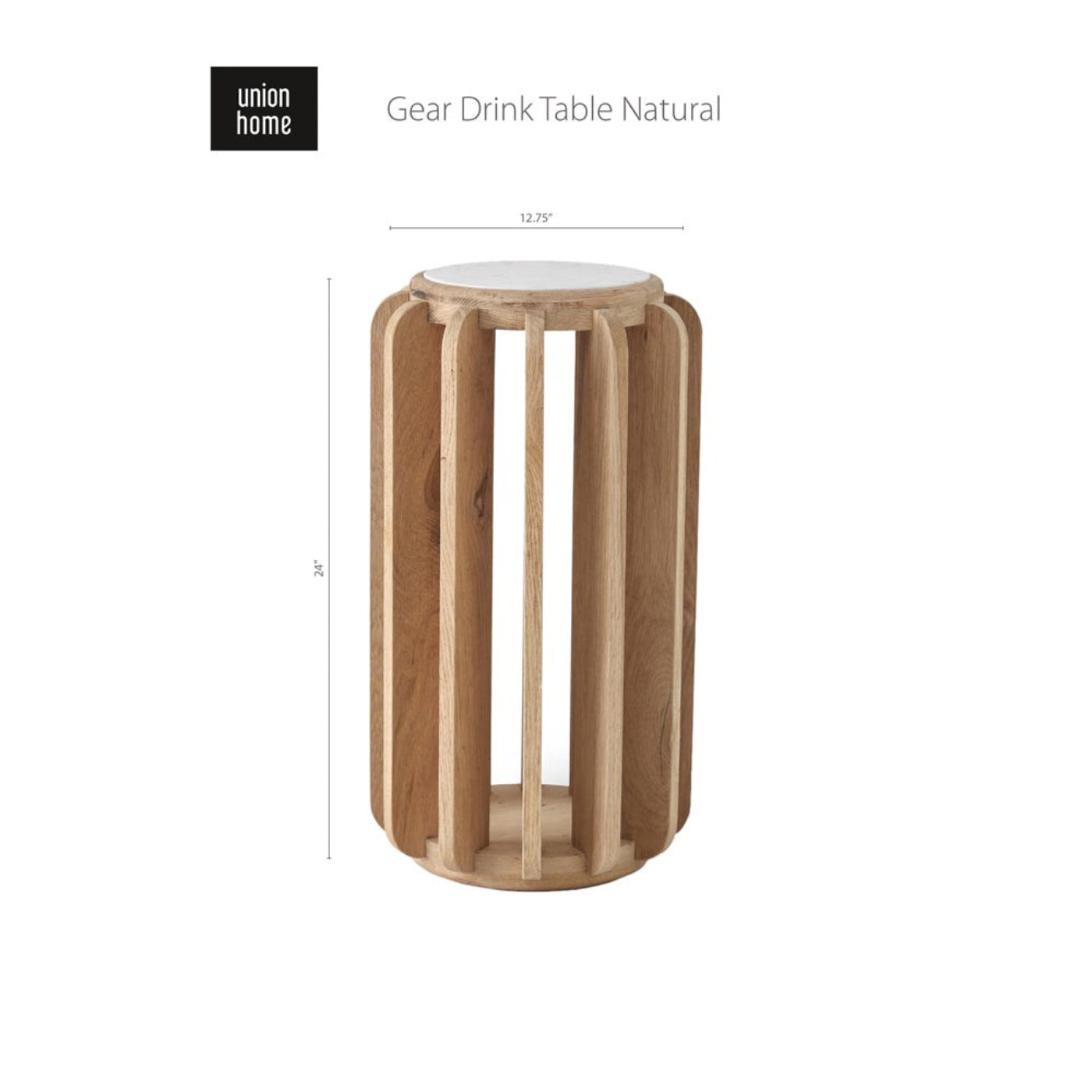 Union Home Gear Drink Table – Natural  - LVR00392