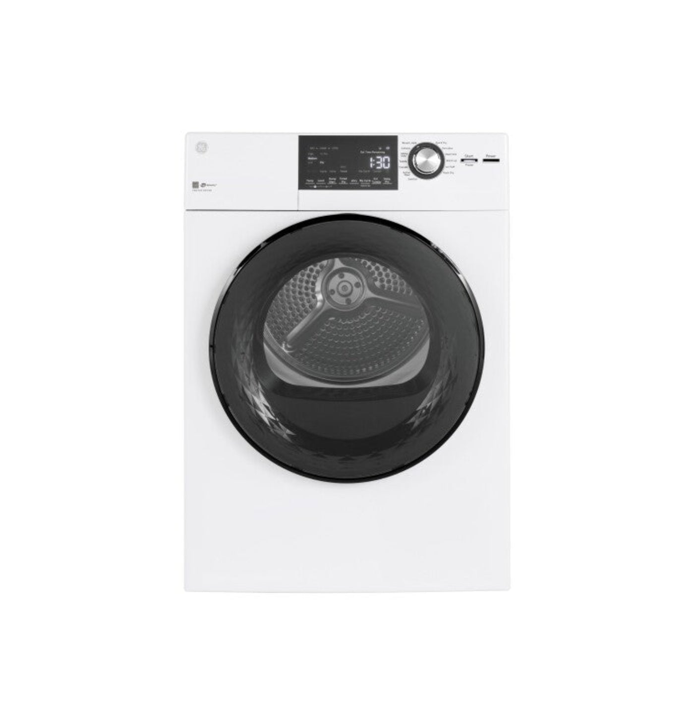 GE Appliances  24" 4.3 Cu.Ft. Front Load Vented Electric Dryer with Stainless Steel Basket White - GFD14ESSNWW