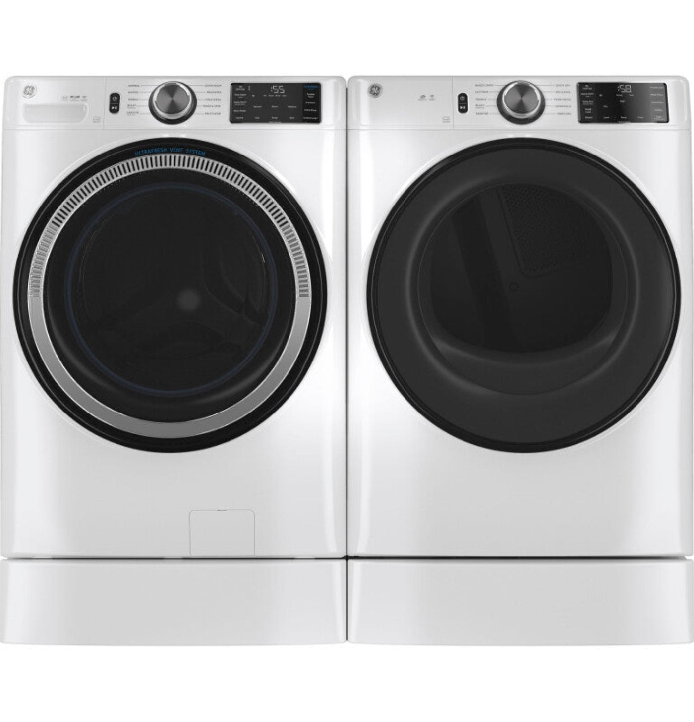 GE Appliances  7.8 cu. ft. Capacity Smart Front Load Gas Dryer with Sanitize Cycle White - GFD55GSSNWW