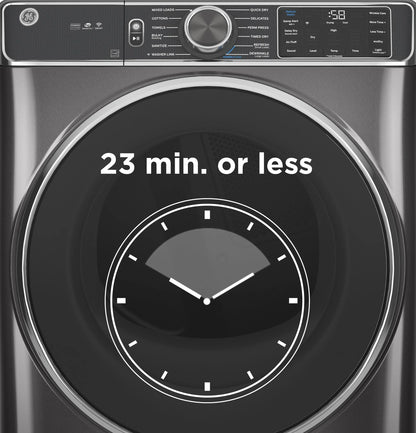 GE Appliances  7.8 cu. ft. Capacity Smart Front Load Electric Dryer with Steam and Sanitize Cycle Carbon Graphite - GFD65ESPVDS