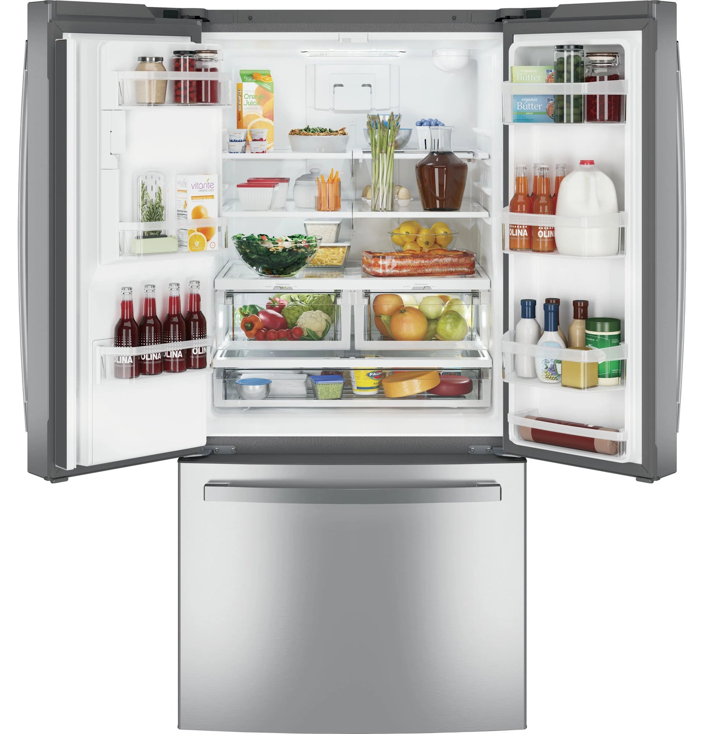 GE Appliances 23.6 Cu. Ft. French-Door Fingerprint Resistant Stainless Steel - GFE24JYKFS
