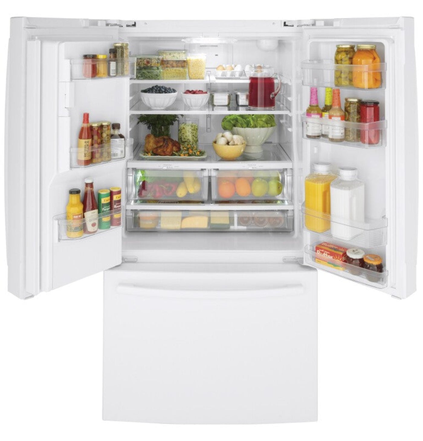 GE Appliances 25.7 Cu. Ft. French-Door White - GFE26JGMWW