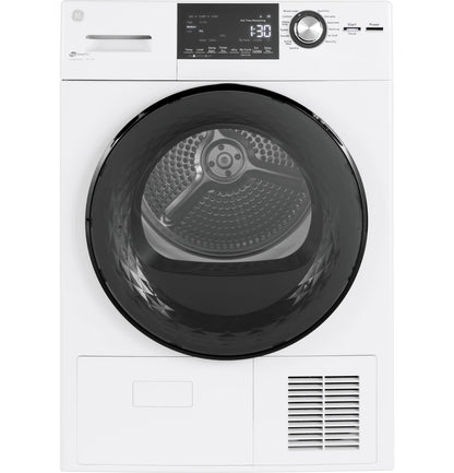 GE Appliances  24" 4.1 Cu.Ft. Front Load Ventless Condenser Electric Dryer with Stainless Steel Basket White - GFT14ESSMWW