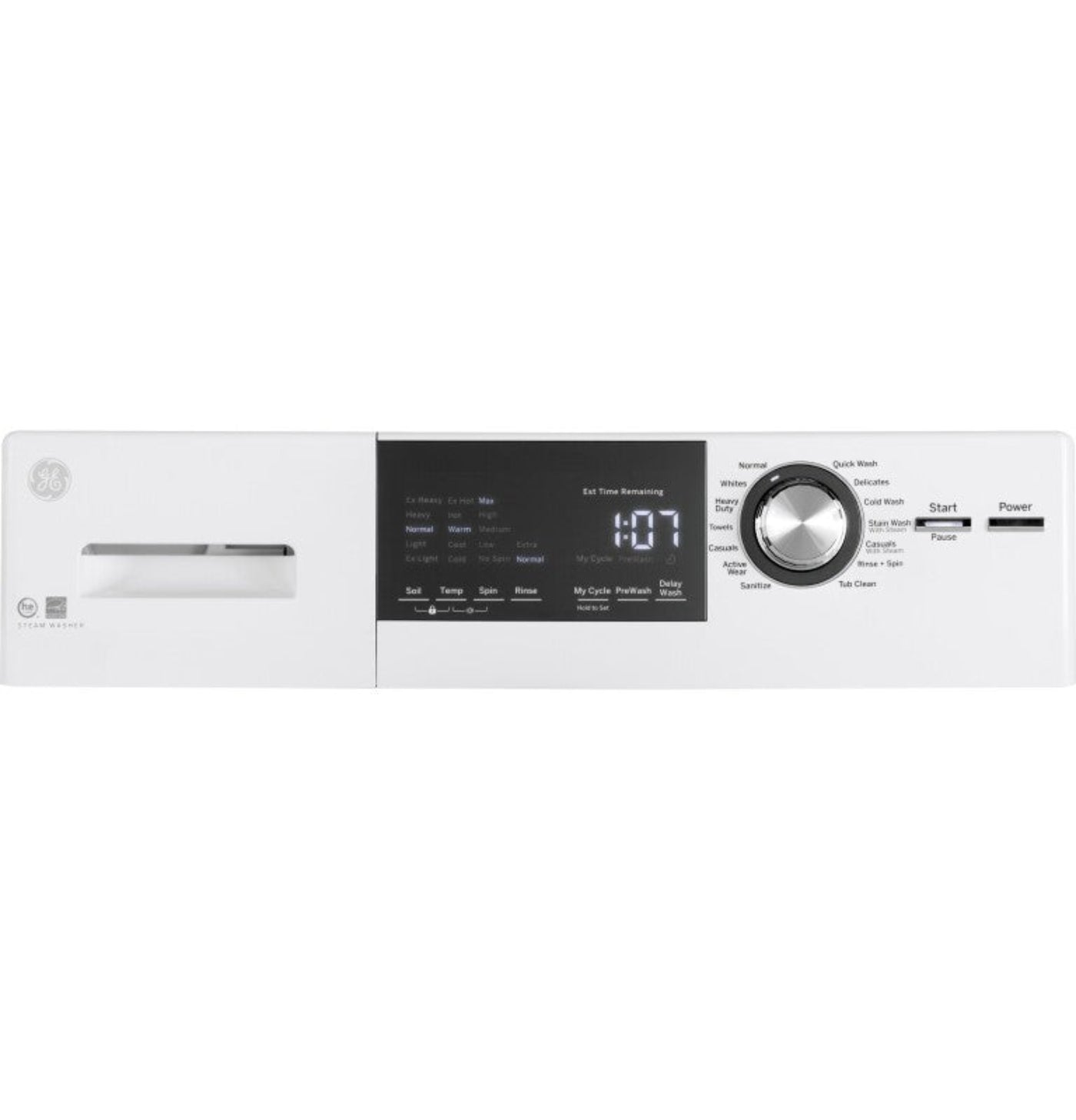 GE Appliances 24" 2.4 Cu. Ft. Front Load Washer with Steam White - GFW148SSMWW