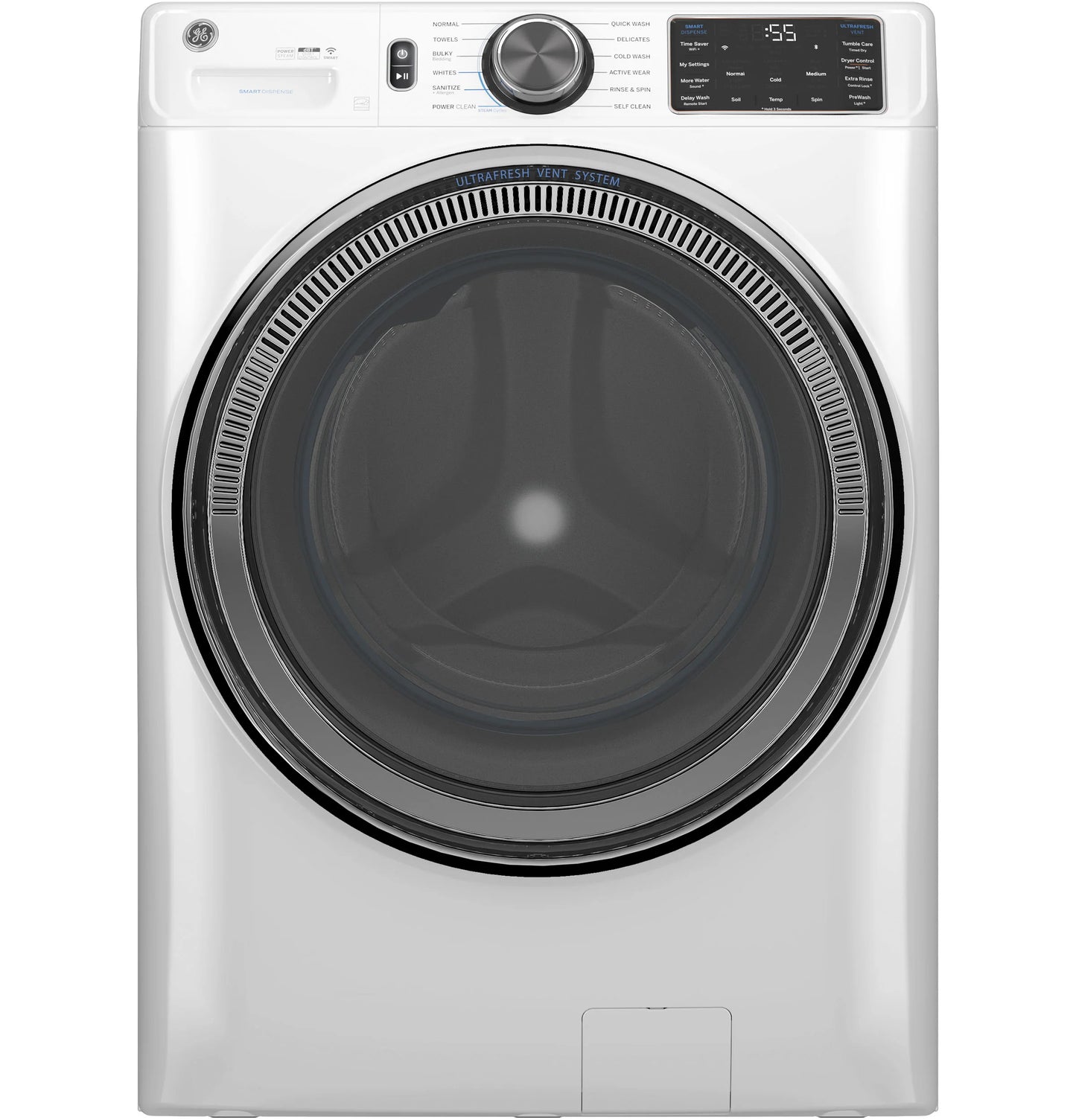 GE Appliances  5.0 cu. ft. Capacity Smart Front Load Steam Washer with SmartDispense UltraFresh Vent System with OdorBlock and Steam White - GFW655SSVWW
