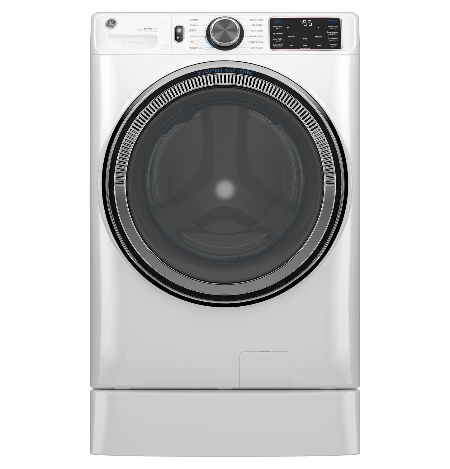 GE Appliances  5.0 cu. ft. Capacity Smart Front Load Steam Washer with SmartDispense UltraFresh Vent System with OdorBlock and Steam White - GFW655SSVWW