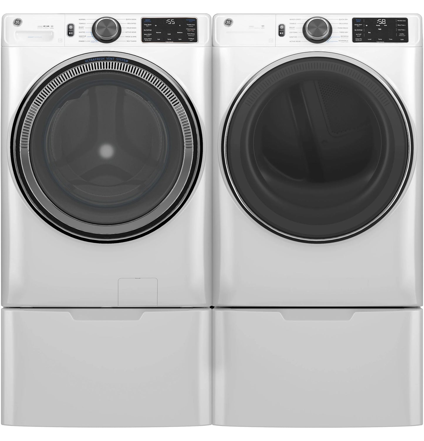 GE Appliances  5.0 cu. ft. Capacity Smart Front Load Steam Washer with SmartDispense UltraFresh Vent System with OdorBlock and Steam White - GFW655SSVWW