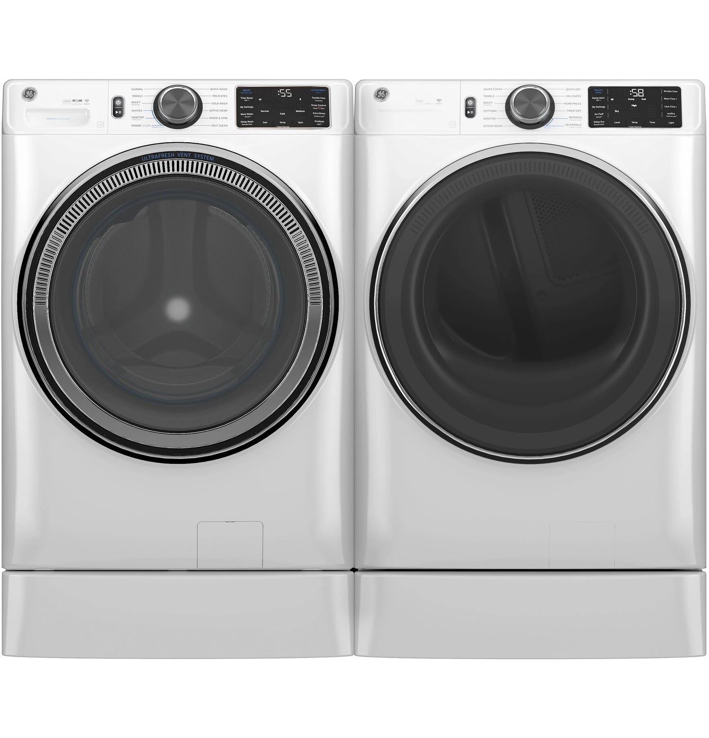 GE Appliances  5.0 cu. ft. Capacity Smart Front Load Steam Washer with SmartDispense UltraFresh Vent System with OdorBlock and Steam White - GFW655SSVWW