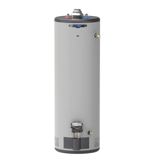 GE Appliances RealMAX Premium 40-Gallon Tall Natural Gas Atmospheric Water Heater Gray - GG40T10BXR