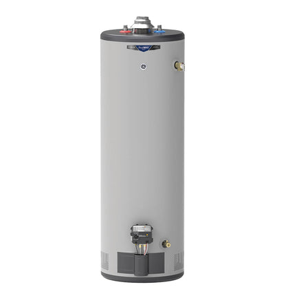 GE Appliances RealMAX Premium 40-Gallon Tall Natural Gas Atmospheric Water Heater Gray - GG40T10BXR