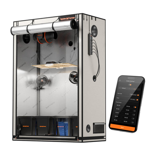 Smart Hydroponic DWC Grow Tent Kit – 4-Bucket System with New SF2000 200W LED, 4” Inline Fan, 2 Clip Fans, GGS Power Strip, WiFi-Integrated Controls for Automated Lighting, Ventilation &amp; Circulation, and Environmental Sensors