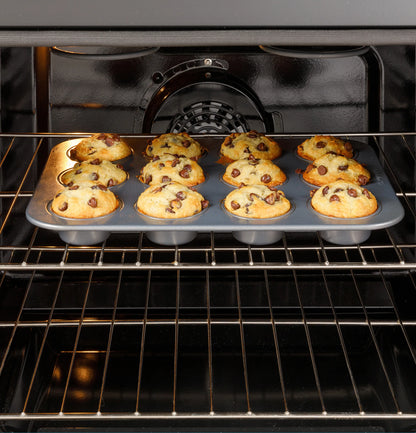 GE Appliances 30" Slide-In Front-Control Convection Gas Range with No Preheat Air Fry and EasyWash Oven Tray Fingerprint Resistant Stainless - GGS600AVFS