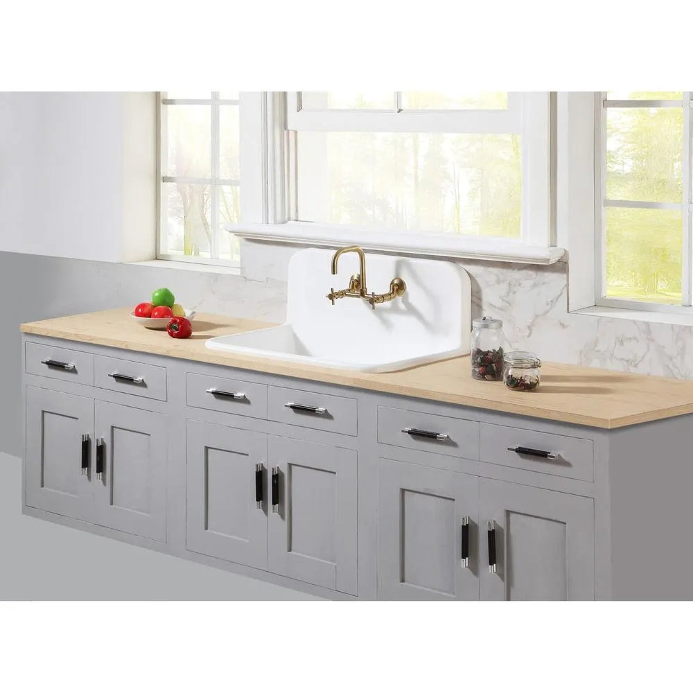 Kingston Brass Arcticstone 30 in. Solid Surface Farmhouse Kitchen Sink with Backsplash in Matte White (GKTA302119)