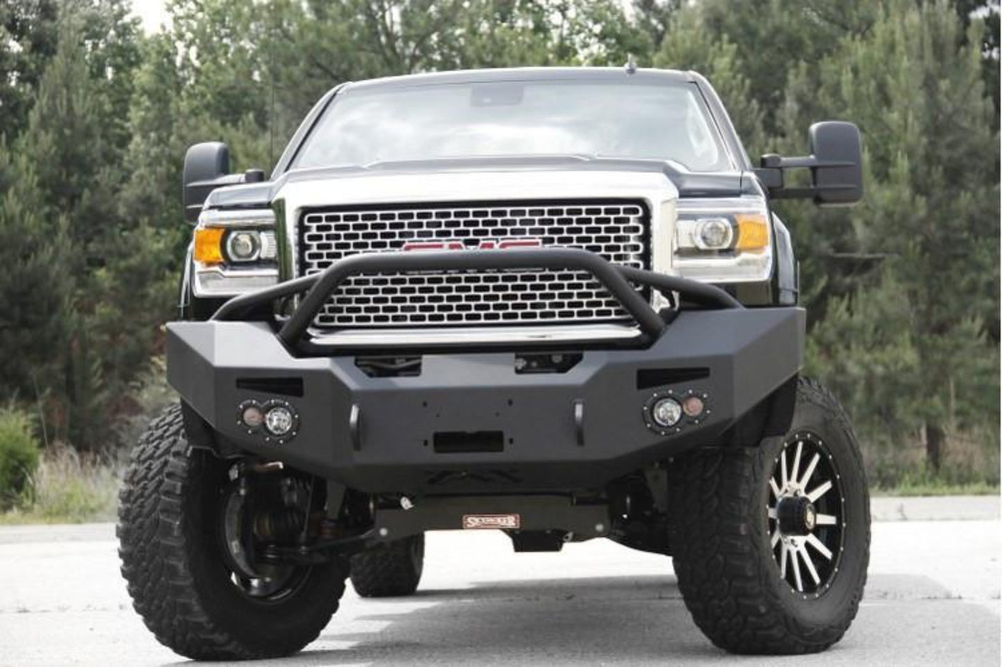Fab Fours GM14-A3152-1 GMC Sierra 2500/3500 2015-2019 Premium Front Bumper Winch Ready with Pre-Runner Guard