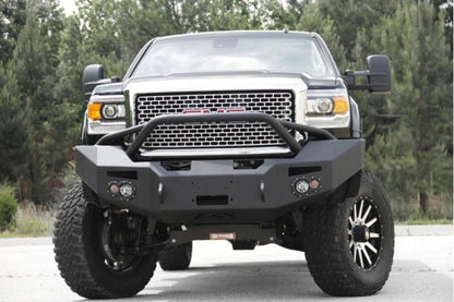Fab Fours GM14-A3152-1 GMC Sierra 2500/3500 2015-2019 Premium Front Bumper Winch Ready with Pre-Runner Guard