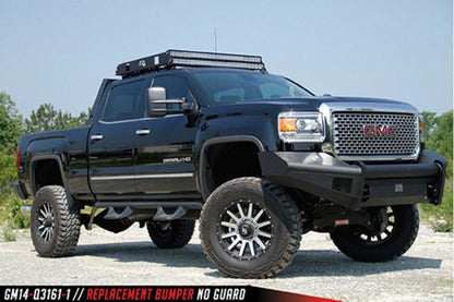 Fab Fours GM14-Q3161-1 GMC Sierra 2500/3500 2015-2019 Black Steel Elite Front Bumper No Guard with Tow Hooks