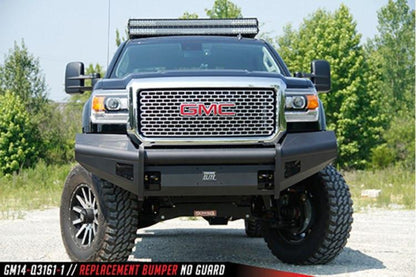 Fab Fours GM14-Q3161-1 GMC Sierra 2500/3500 2015-2019 Black Steel Elite Front Bumper No Guard with Tow Hooks