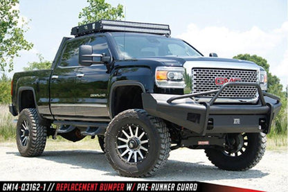 Fab Fours GM14-Q3162-1 GMC Sierra 2500/3500 2015-2019 Black Steel Elite Front Bumper Pre-Runner Guard with Tow Hooks