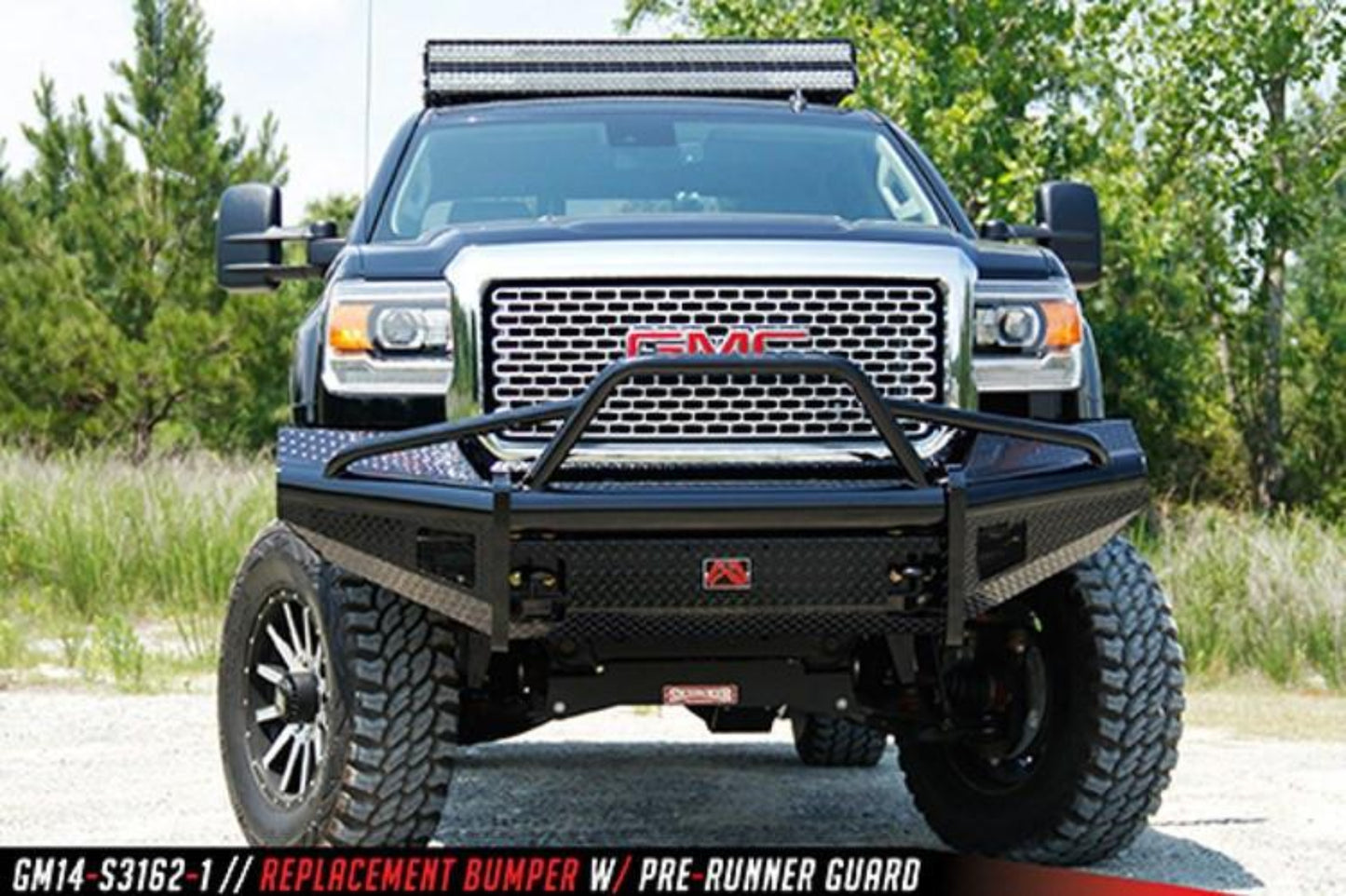 Fab Fours GM14-S3162-1 GMC Sierra 2500/3500 2015-2019 Black Steel Front Bumper with Pre-Runner Guard