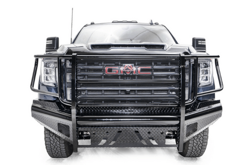 Fab Fours GM20-S5060-1 GMC Sierra 2500/3500 2020-2023 Black Steel Front Bumper With Sensor Full Guard