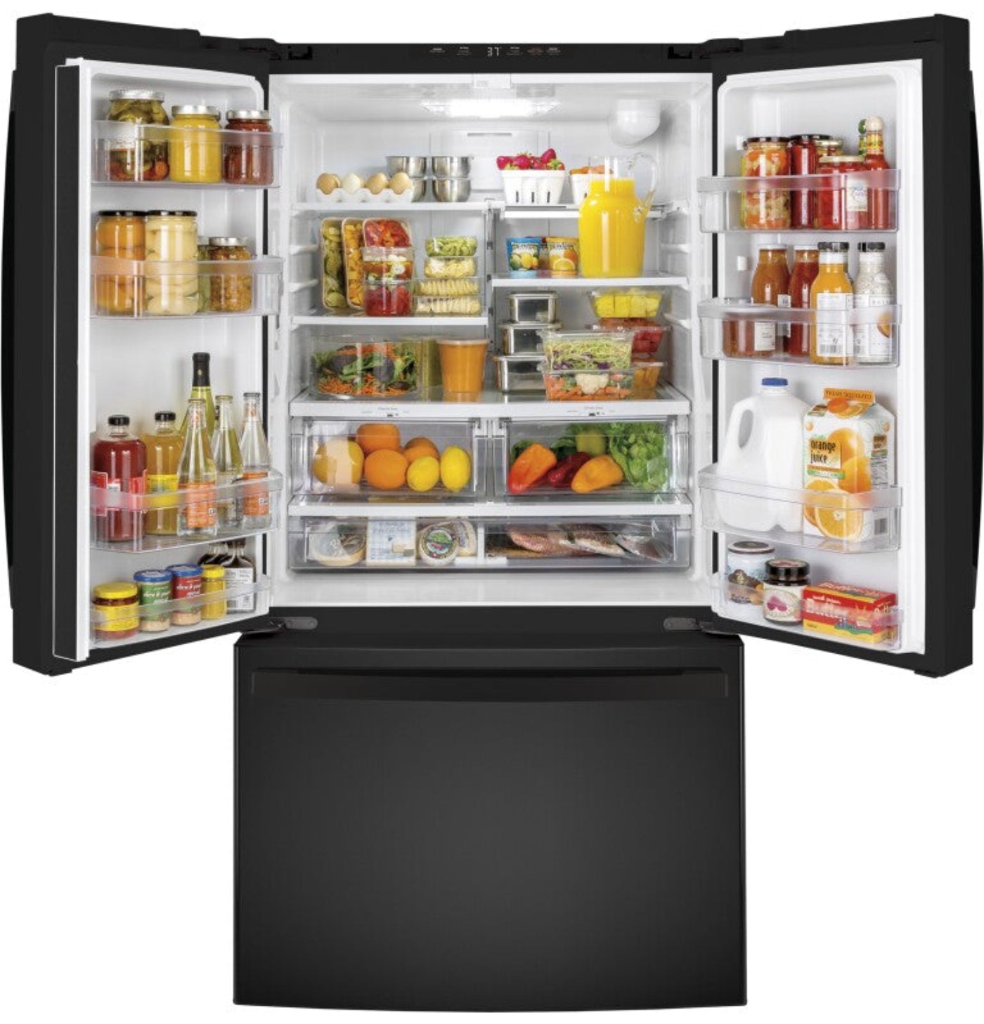 GE Appliances 27.0 Cu. Ft. French-Door Black - GNE27JGMBB